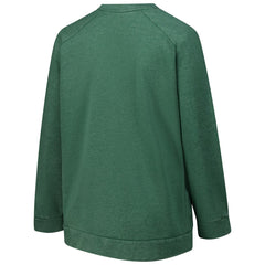 Green Bay Packers Profile Women's Plus Size Acid Wash Raglan Sweatshirt Heather Green