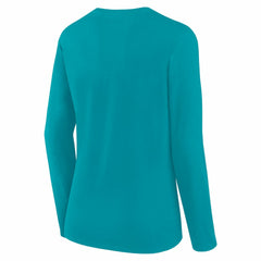 Fanatics Miami Dolphins Women's Long Sleeve Scoop Neck T-Shirt Aqua