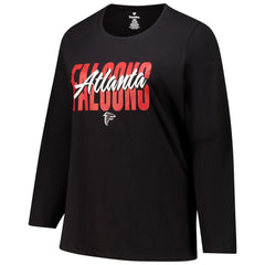 Fanatics Atlanta Falcons Women's Long Sleeve Scoop Neck T-Shirt Black