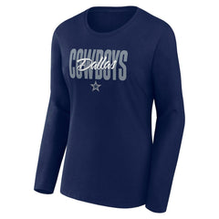 Fanatics Dallas Cowboys Women's Long Sleeve Scoop Neck T-Shirt Navy