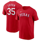 Jack Leiter Texas Rangers Nike Fuse Name & Number T-Shirt - Red - Nike on Sale