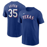Jack Leiter Texas Rangers Nike Fuse Name & Number T-Shirt - Royal - Nike Discount