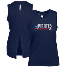 Pittsburgh Pirates Levelwear Women's Paisley Independence Aviation Tank Top - Navy - MLB on Sale