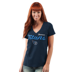 Tennessee Titans G-III 4Her by Carl Banks Women's Post Season V-Neck T-Shirt Navy