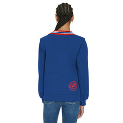 New York Giants Tommy Hilfiger Women's Alice V-Neck Pullover Sweatshirt Royal