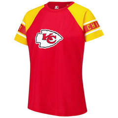 Kansas City Chiefs Starter Women's 1st Rounder Color Block Raglan Top Red