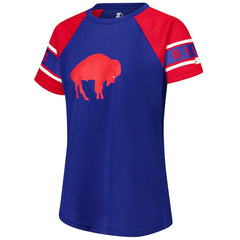 Buffalo Bills Starter Women's 1st Rounder Color Block Raglan Top Royal