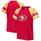 San Francisco 49ers Starter Women's 1st Rounder Color Block Raglan Top Red