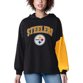 Pittsburgh Steelers Starter Women's Power Move Long Sleeve Pullover Hoodie Black