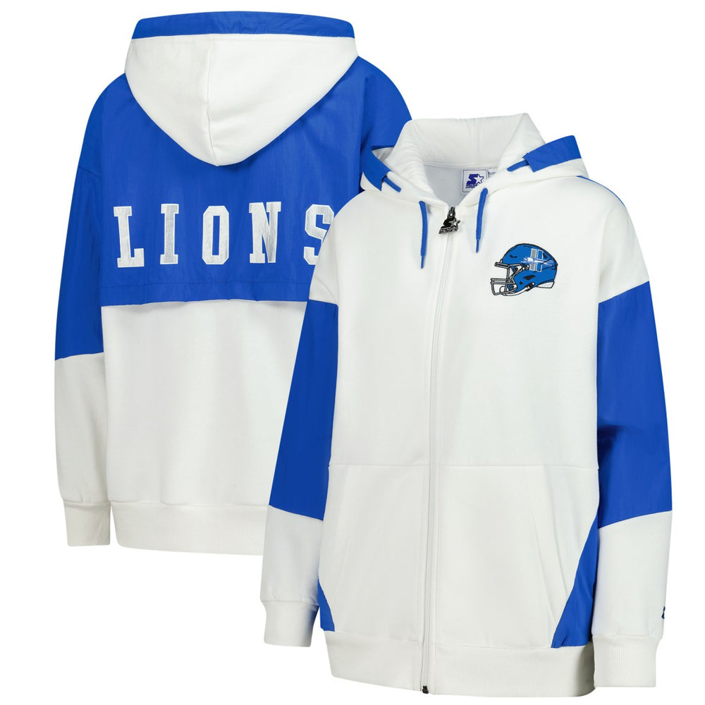 Detroit Lions Starter Women's Scrimmage Full-Zip Hoodie White