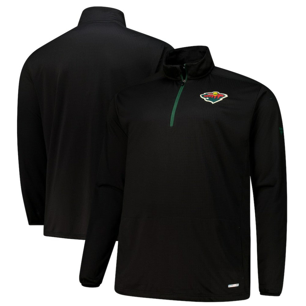 Minnesota Wild Fanatics Big & Tall Authentic Pro Quarter-Zip Top - Black - NHL 201673095
