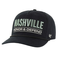 Nashville Predators '47 OHT Military Appreciation Homeland Honor and Defend Hitch Adjustable Hat - Black - NHL 201673134