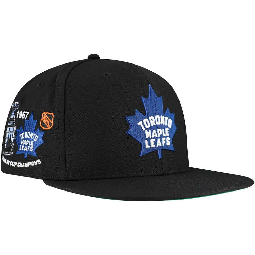 Toronto Maple Leafs Mitchell & Ness Core Top Spot Snapback Hat - Black - NHL 201673344