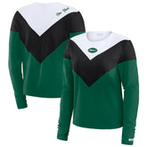 New York Jets WEAR by Erin Andrews Women's Chevron Tri-Blend Long Sleeve T-Shirt Green/Black
