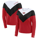 San Francisco 49ers WEAR by Erin Andrews Women's Chevron Tri-Blend Long Sleeve T-Shirt Scarlet/Black