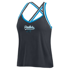 Carolina Panthers WEAR by Erin Andrews Women's Cross Strap Tri-Blend Tank Top Black