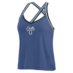 Indianapolis Colts WEAR by Erin Andrews Women's Cross Strap Tri-Blend Tank Top Royal