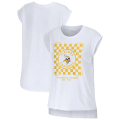 Minnesota Vikings WEAR by Erin Andrews Women's Checker Muscle Tank Top White