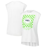 Seattle Seahawks WEAR by Erin Andrews Women's Checker Muscle Tank Top White