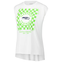 Seattle Seahawks WEAR by Erin Andrews Women's Checker Muscle Tank Top White