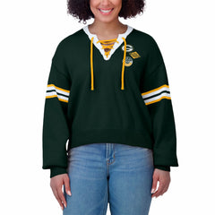 Green Bay Packers WEAR by Erin Andrews Women's Lace-Up Sweater Green