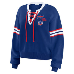 Buffalo Bills WEAR by Erin Andrews Women's Lace-Up Sweater Royal