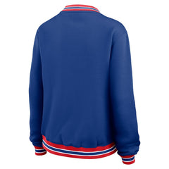 New England Patriots WEAR by Erin Andrews Women's Oversized Long Sleeve V-Neck Sweatshirt Navy