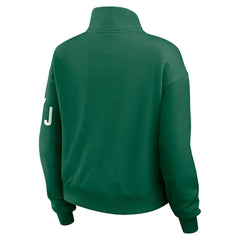 New York Jets WEAR by Erin Andrews Women's Quarter-Zip Jacket Green