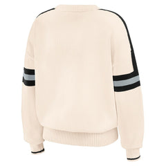 Las Vegas Raiders WEAR by Erin Andrews Women's Stripe Pullover Sweater Cream