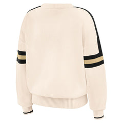 New Orleans Saints WEAR by Erin Andrews Women's Stripe Pullover Sweater Cream