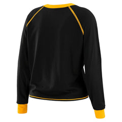 Pittsburgh Steelers WEAR by Erin Andrews Women's Tie-Front Long Sleeve T-Shirt Black