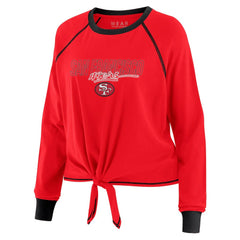 San Francisco 49ers WEAR by Erin Andrews Women's Tie-Front Long Sleeve T-Shirt Scarlet