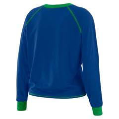 Seattle Seahawks WEAR by Erin Andrews Women's Tie-Front Long Sleeve T-Shirt Royal