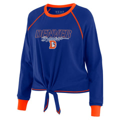 Denver Broncos WEAR by Erin Andrews Women's Tie-Front Long Sleeve T-Shirt Royal