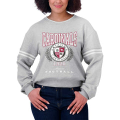 Arizona Cardinals WEAR by Erin Andrews Women's Cropped Pullover Sweatshirt Heather Gray