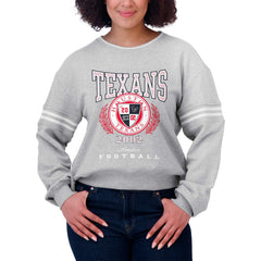 Houston Texans WEAR by Erin Andrews Women's Cropped Pullover Sweatshirt Heather Gray