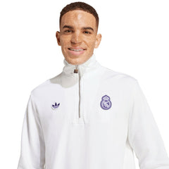 Real Madrid Originals Terrace Icons Collection Half-Zip Top White - Adidas sale