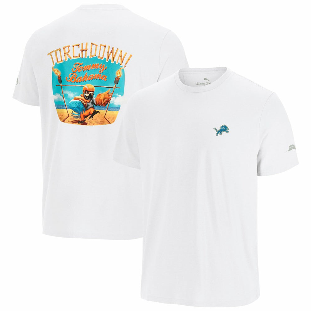 Detroit Lions Sport Torchdown Graphic T-Shirt White