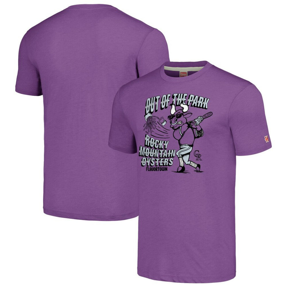 Colorado Rockies MLB x Guy Fieri’s Flavortown Unisex Tri-Blend T-Shirt - Purple - MLB Discount