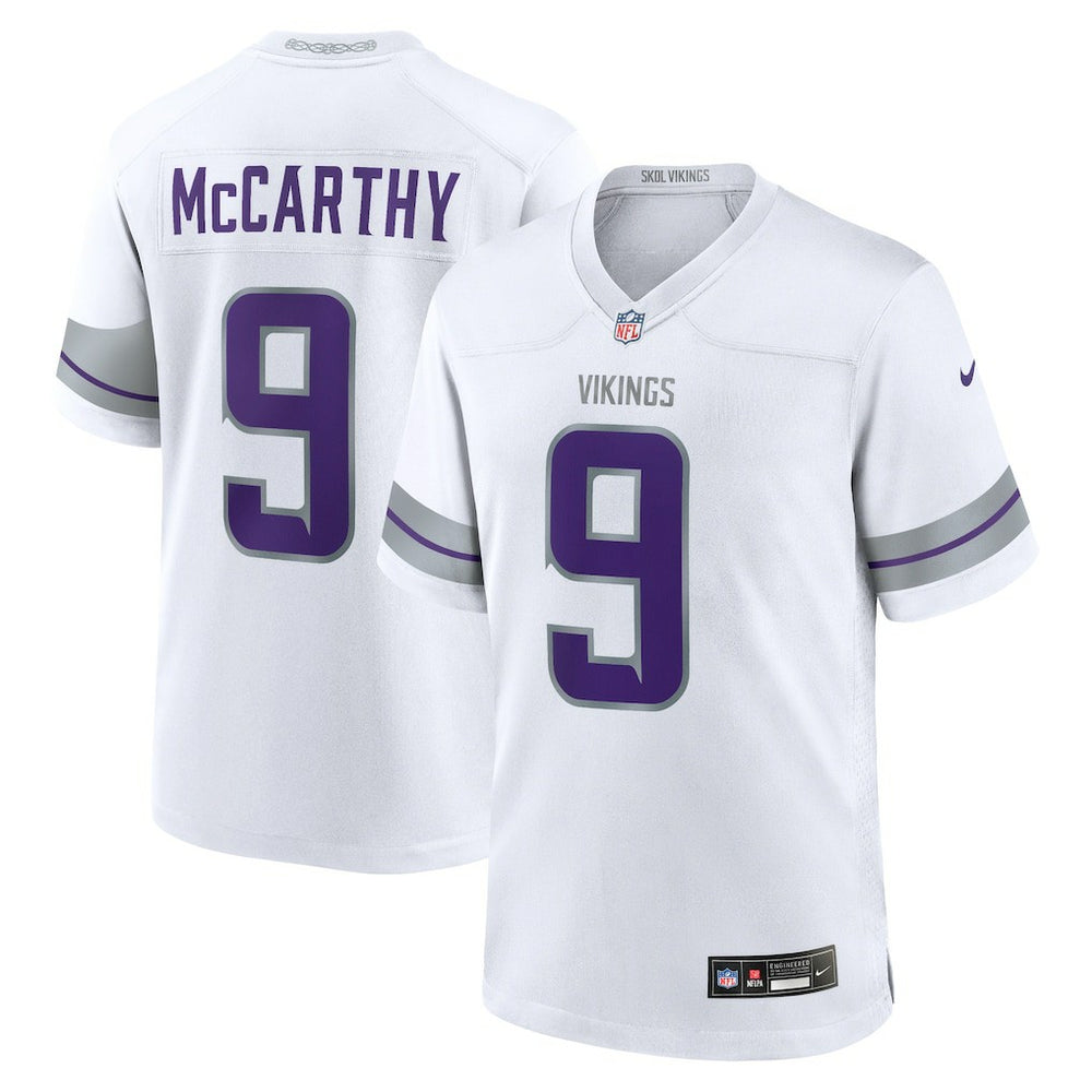 Nike J.J. McCarthy Minnesota Vikings Youth Game Jersey White