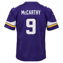 Nike J.J. McCarthy Minnesota Vikings Youth Game Jersey Purple
