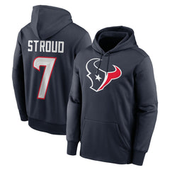 Nike C.J. Stroud Houston Texans Player Name & Number Therma Hoodie Navy