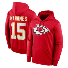 Nike Patrick Mahomes Kansas City Chiefs Player Name & Number Therma Hoodie Red