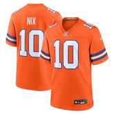 Nike Bo Nix Denver Broncos Mile High Collection 1977 Throwback Player Game Jersey Orange