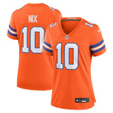 Nike Bo Nix Denver Broncos Women's Mile High Collection 1977 Throwback Player Game Jersey Orange