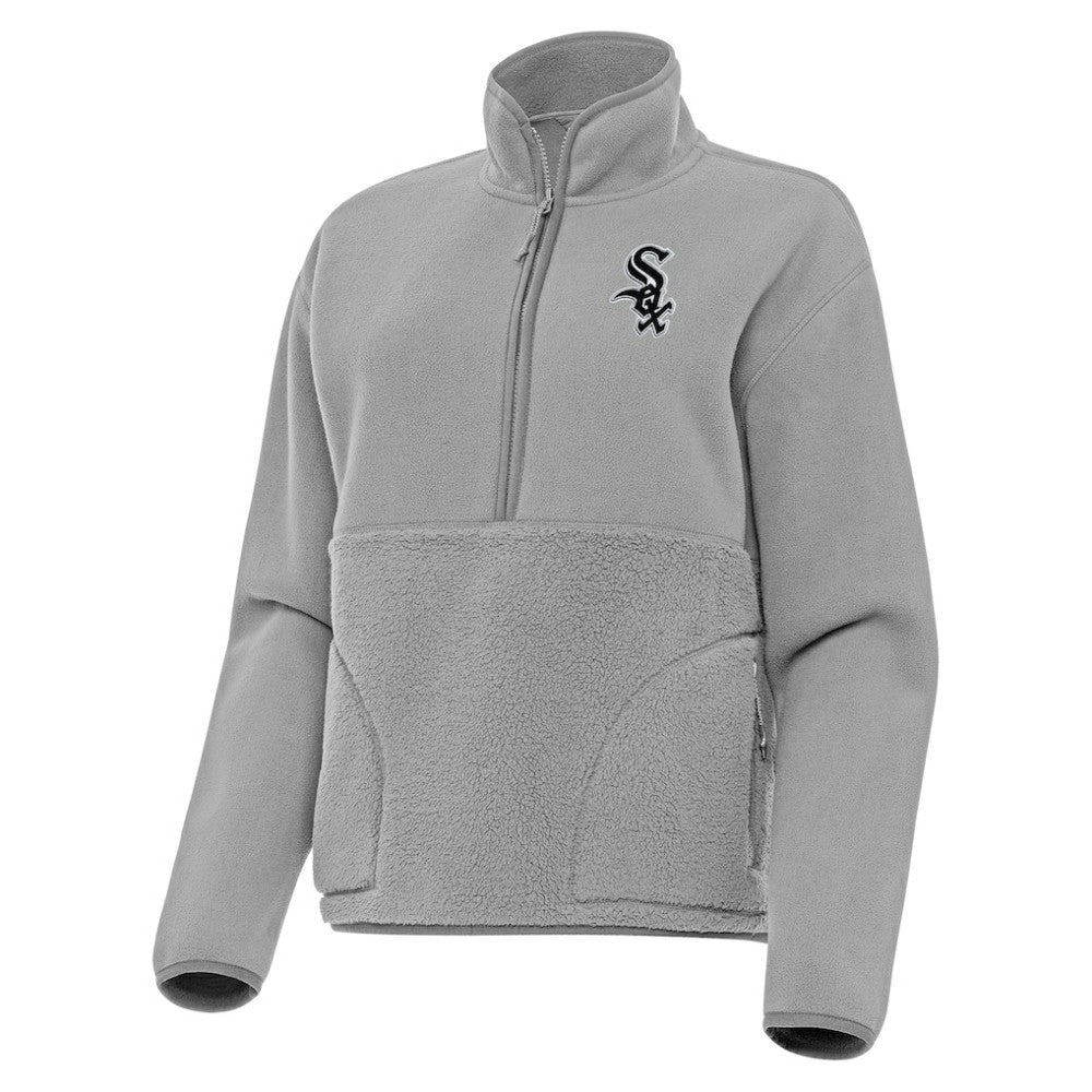 Chicago White Sox Antigua Women's Figure Half-Zip Sweatshirt - Gray - MLB Online