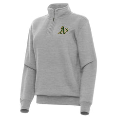 Athletics Antigua Women's Victory Quarter-Zip Sweatshirt - Heather Gray - MLB Discount