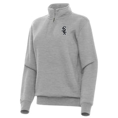 Chicago White Sox Antigua Women's Victory Quarter-Zip Sweatshirt - Heather Gray - MLB Discount