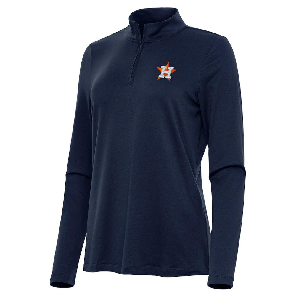 Houston Astros Antigua Women's Reprocess Quarter-Zip Top - Navy - MLB Lifestyle