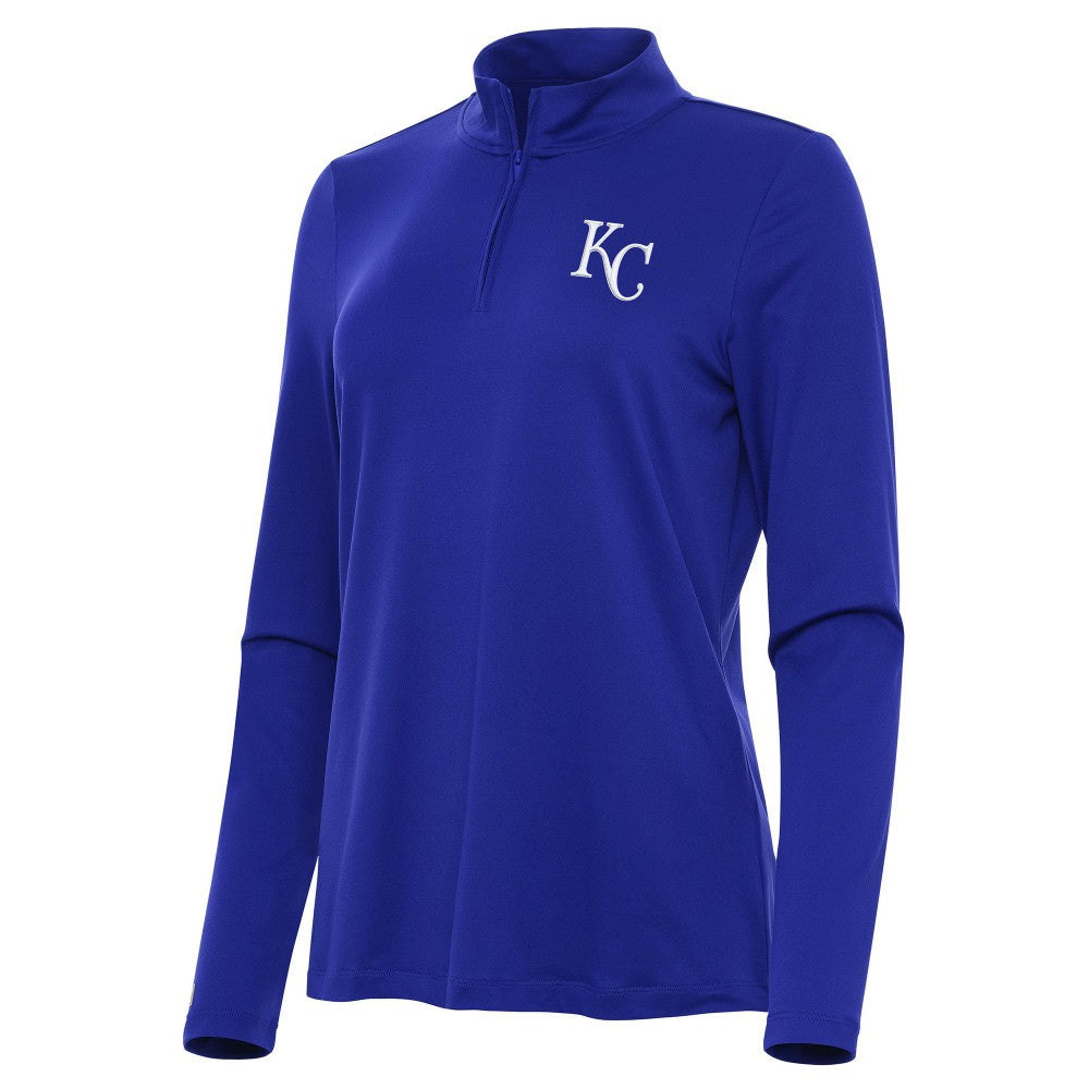Kansas City Royals Antigua Women's Reprocess Quarter-Zip Top - Royal - MLB Lifestyle